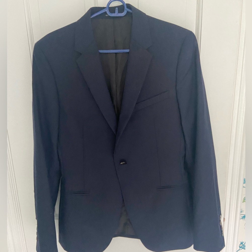 Reiss Mens Blazer Size 36 Chest Navy Blue Single Button